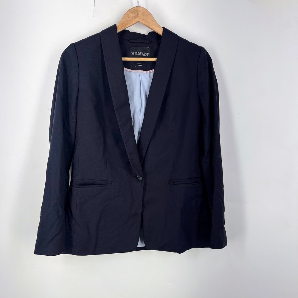 Wildfang Empower Tux Blazer Black Single Button Shawl Lapel WB2200 Small